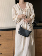 [ Pre-order ] Ribbon Shirring Long Dress