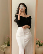 Isla Unbalanced Ribbed Knit