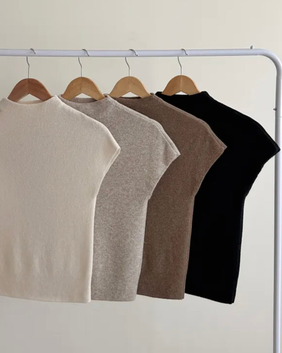 Cashmere Wool Half-Neck Knit