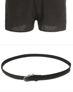 [S,M] A Pleats Belt Skirt Set