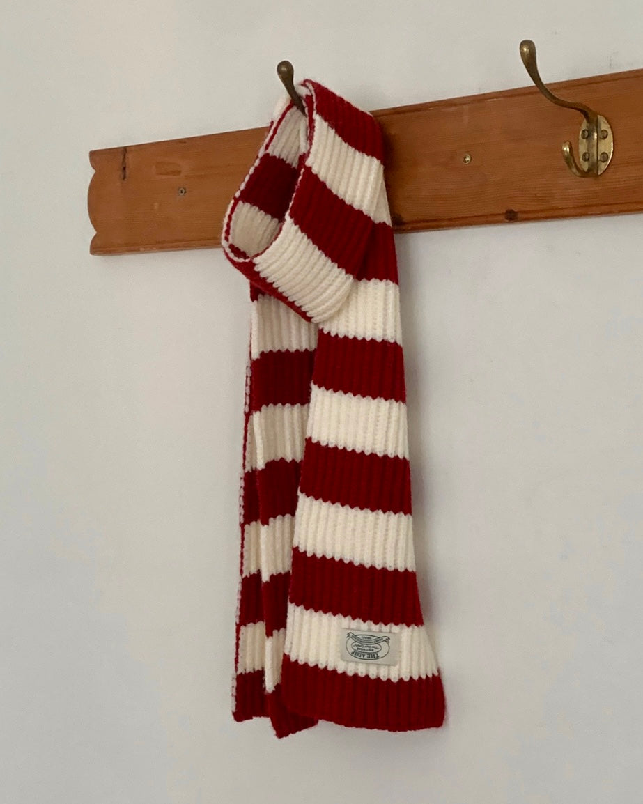 Red Stripe Knitted Muffler