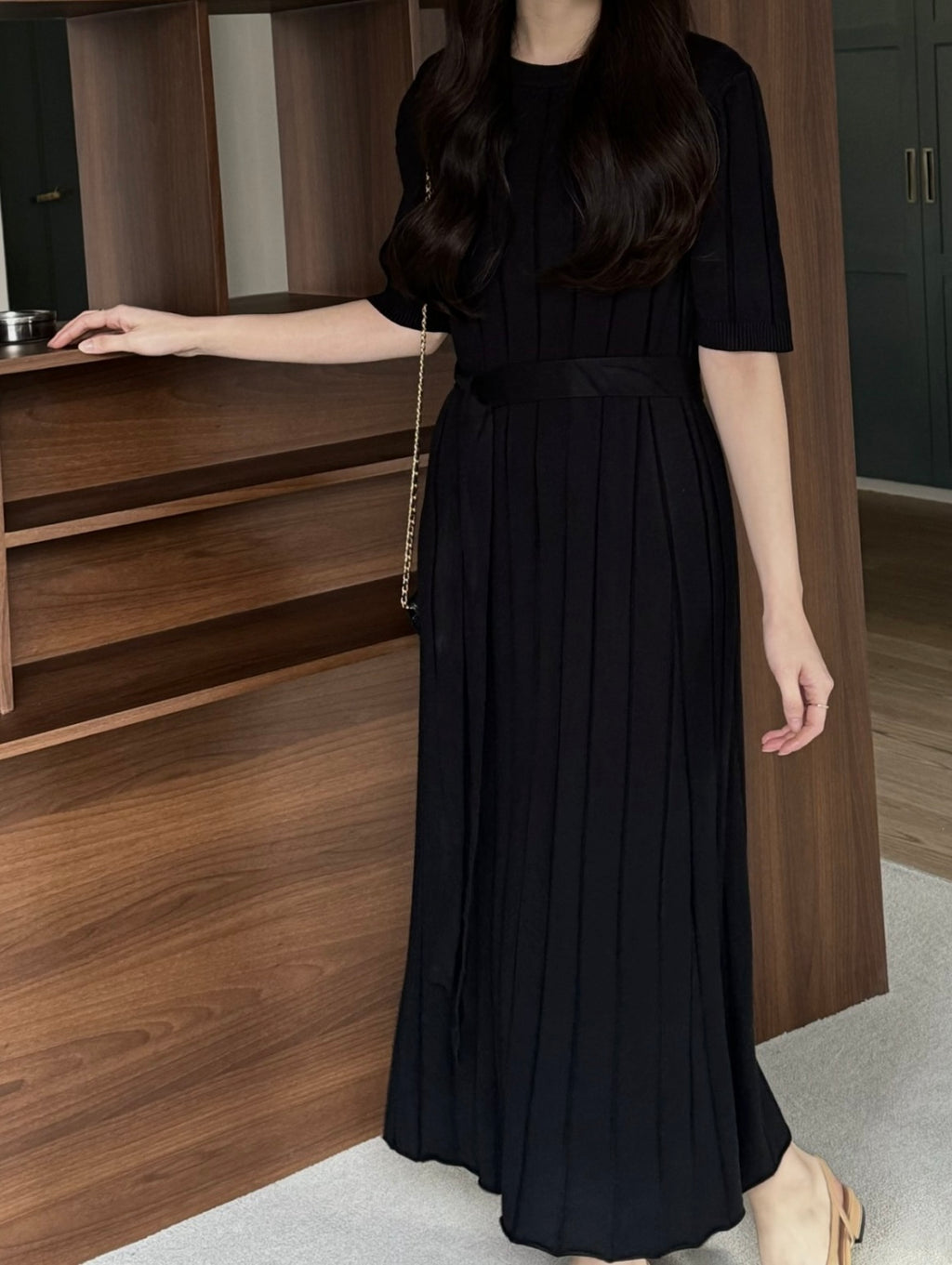 Laurent Pleats Dress