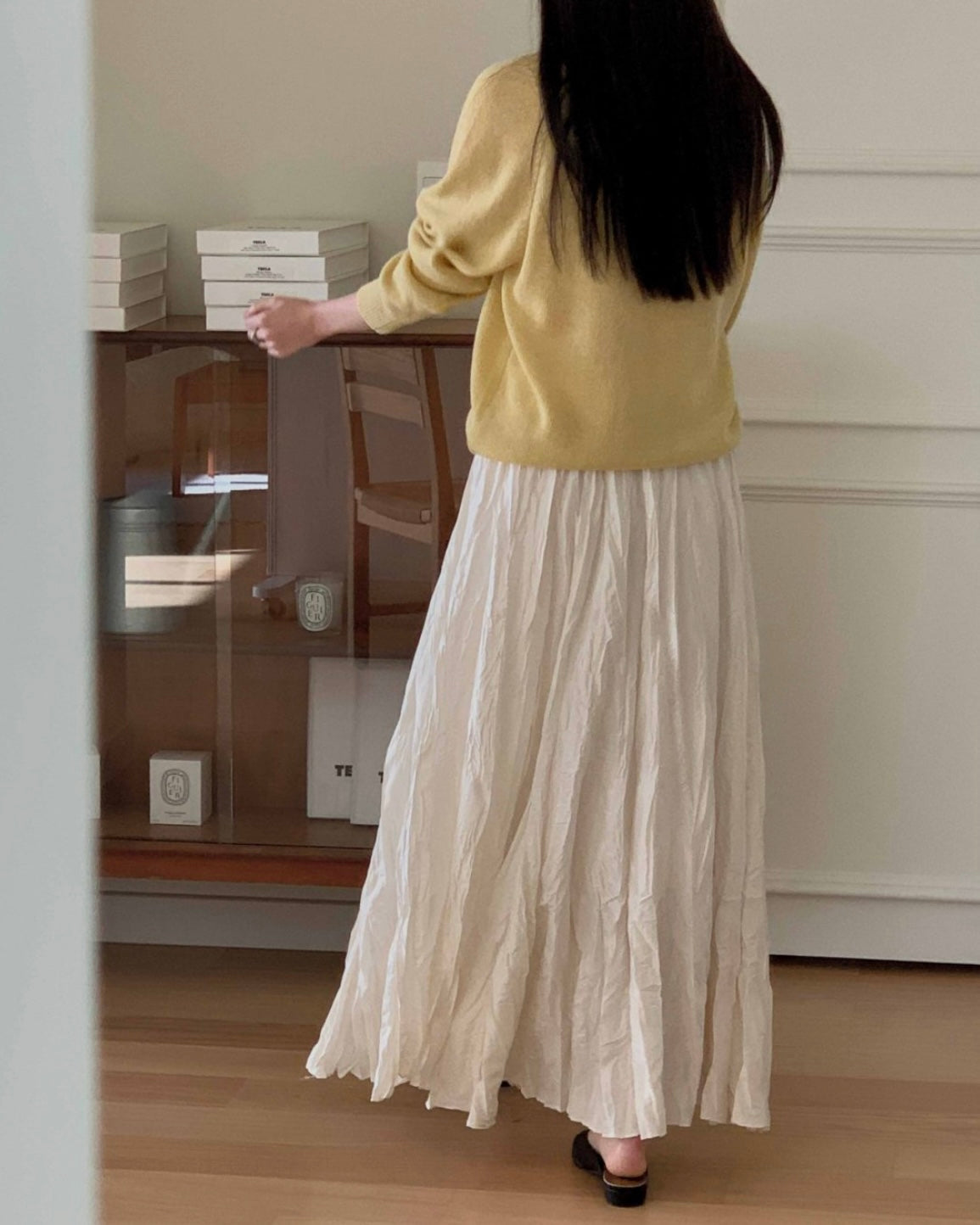 Shy Pleats Maxi Skirt