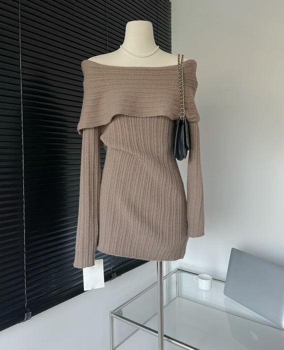Off-Shoulder Knit Dress