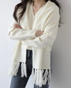 Alpaca Wool Muffler Cardigan Set