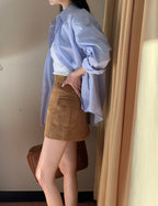 [S,M] Suede Pocket Skirt