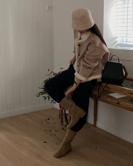 Stitch Shearling Jacket - 60% Wool