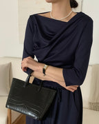 Shirring Elbow Sleeve Blouse