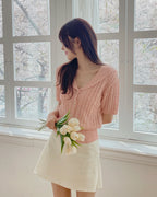 Collar Cable Cardigan
