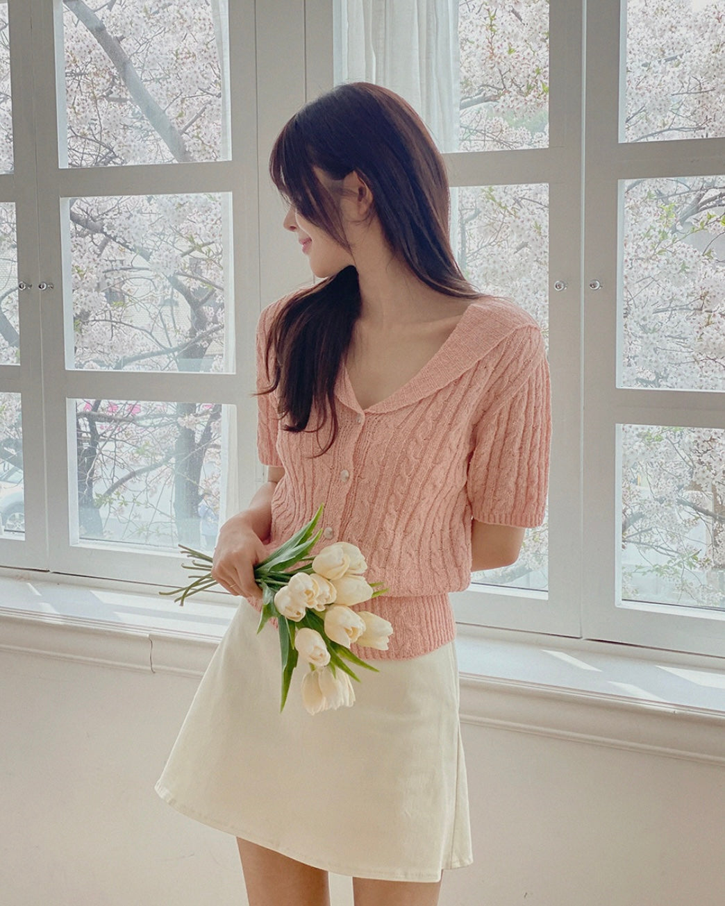 Collar Cable Cardigan