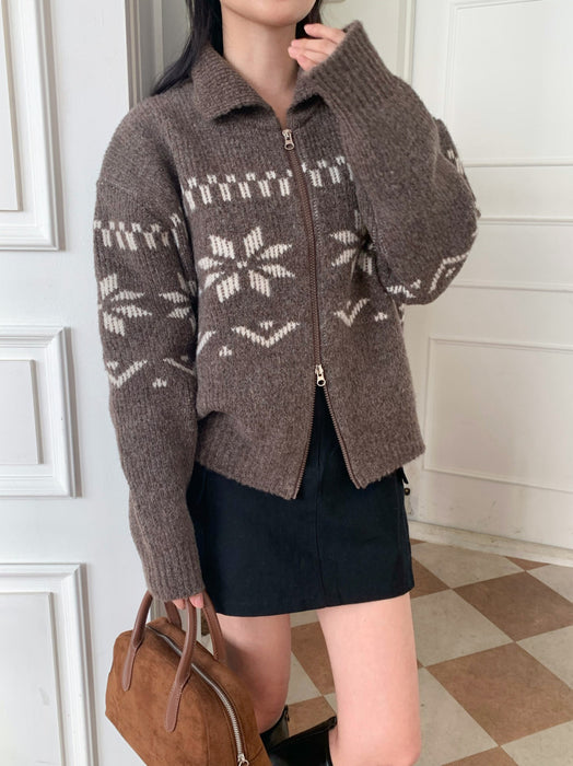 Nordic Knitted Zip-Up