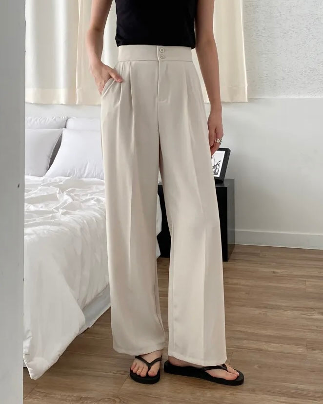 [S,M] High-Waist Banding Slacks