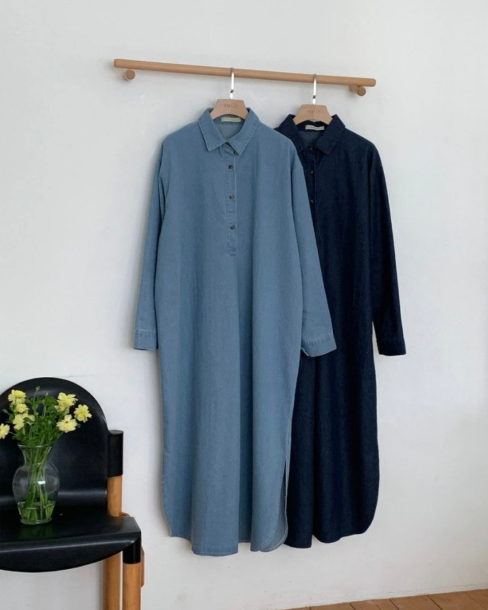 Denim Overfit Maxi Dress