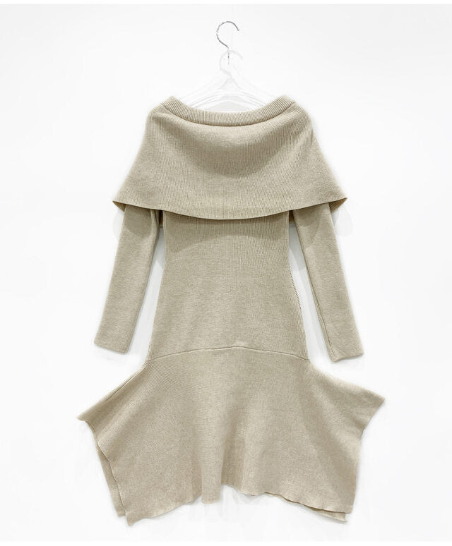 Off-Shoulder Knit Long Dress