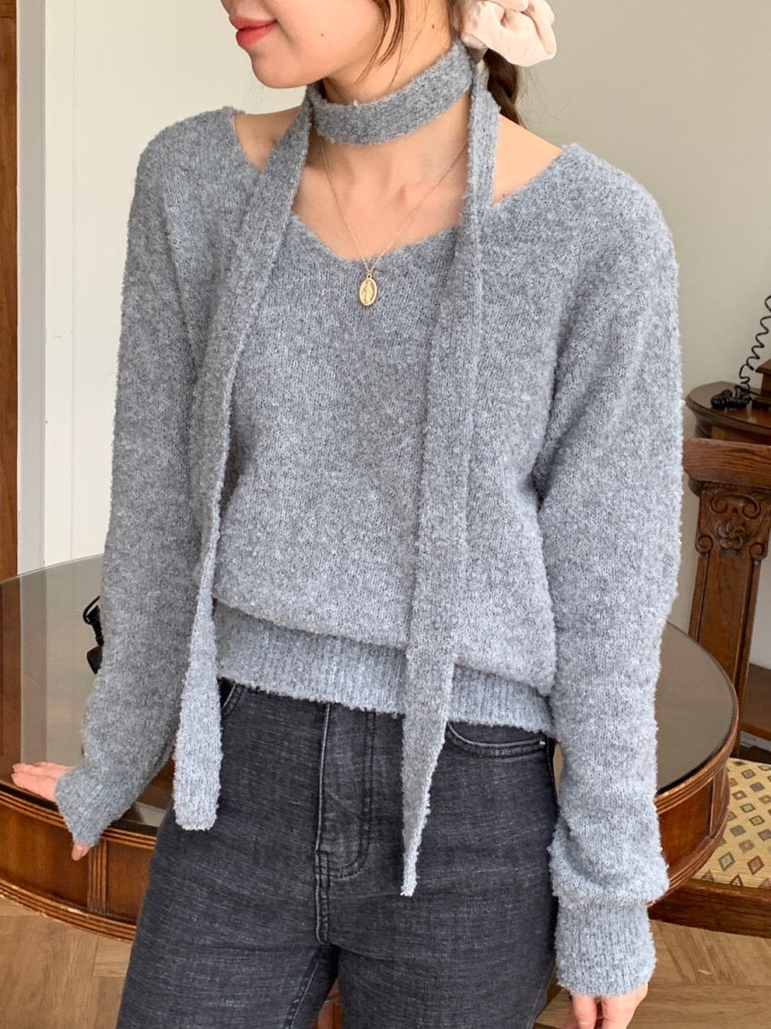 Boucle Tie Knit Set