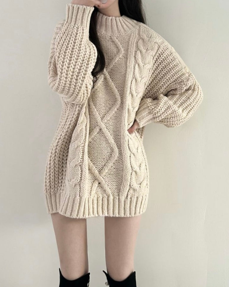 Shoulder Button Cable Knit