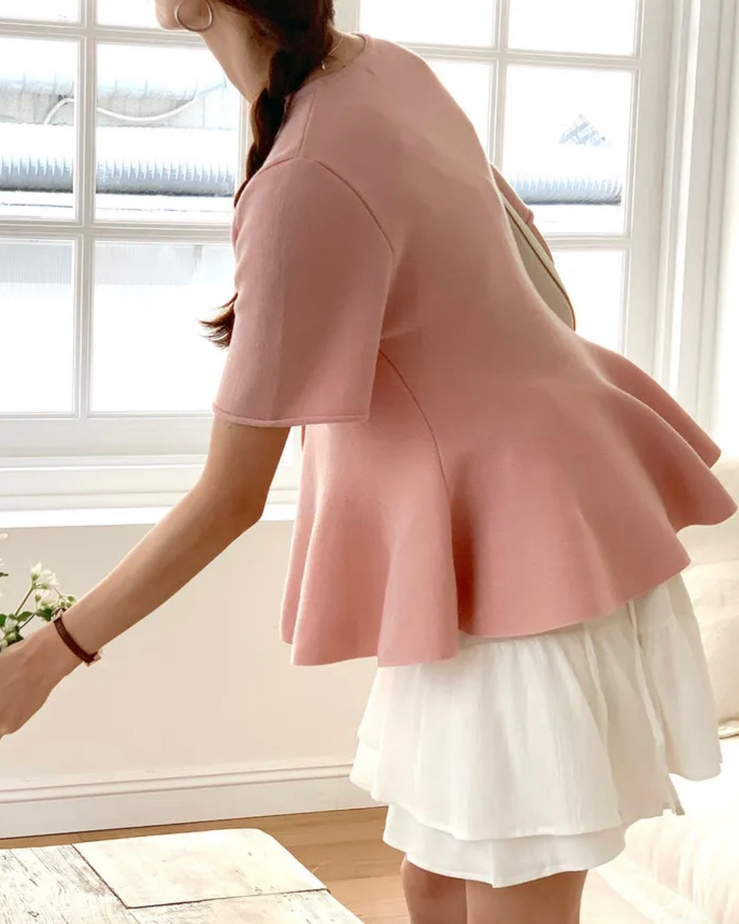 Flared Knit Blouse