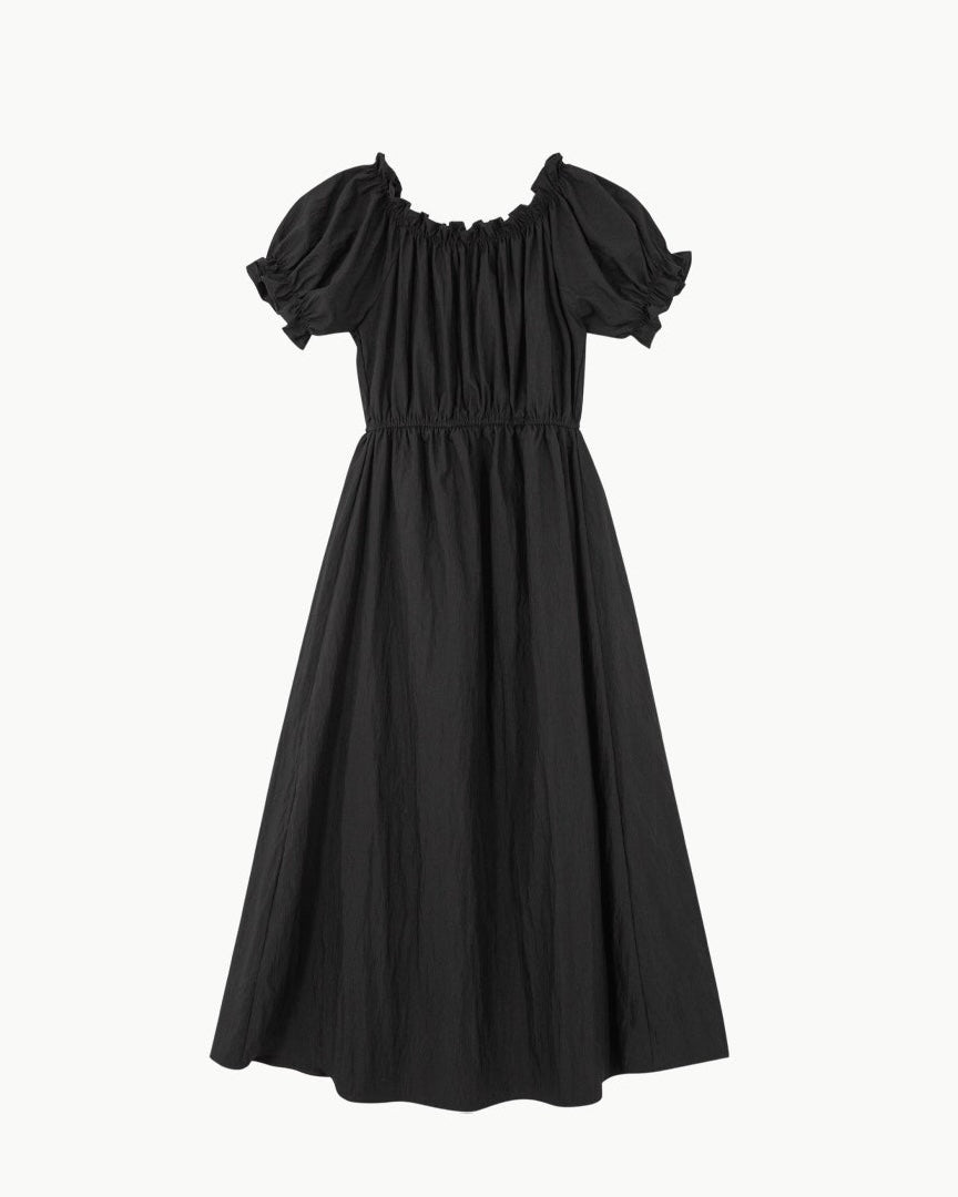Off-Shoulder Back Ribbon Dress