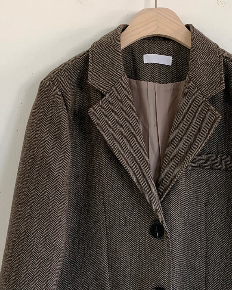 Billy Herringbone Wool Jacket