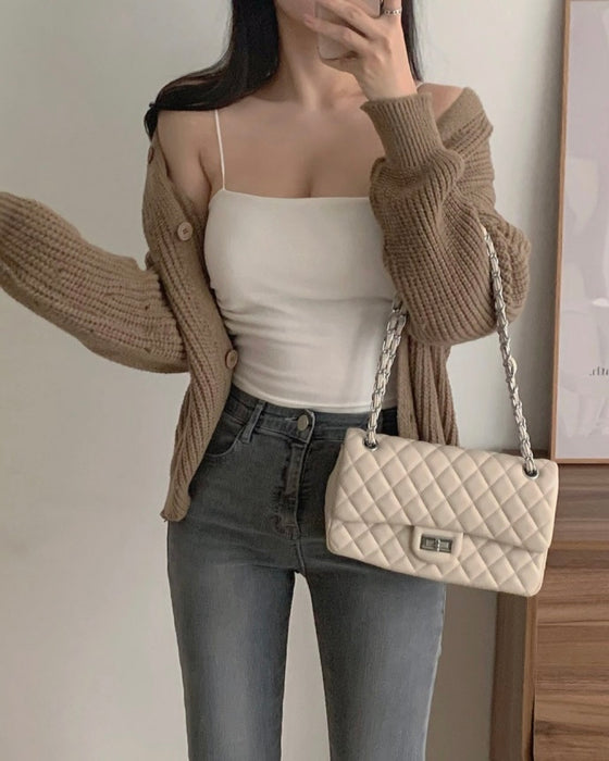 Brushed Shirring Camisole with Built-in Bra