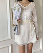 Ribbon Banding Mini Skirt