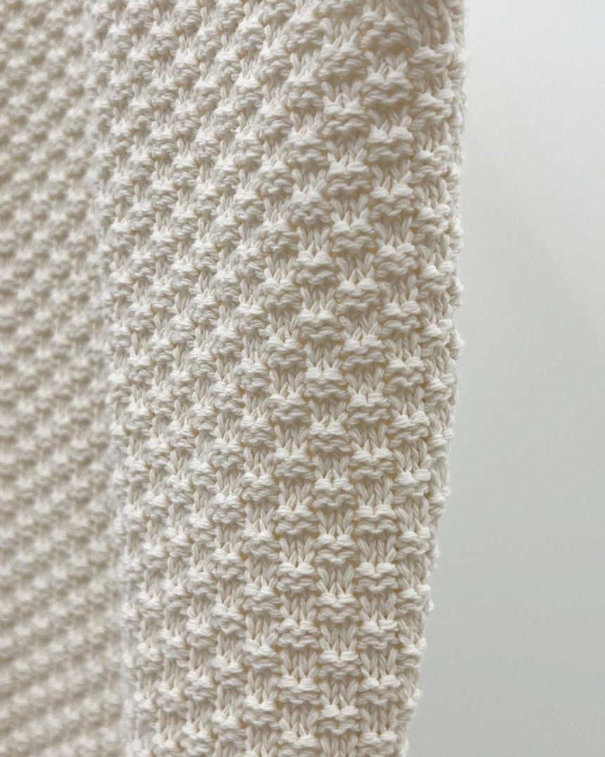 Plate Cotton V-Neck Knit