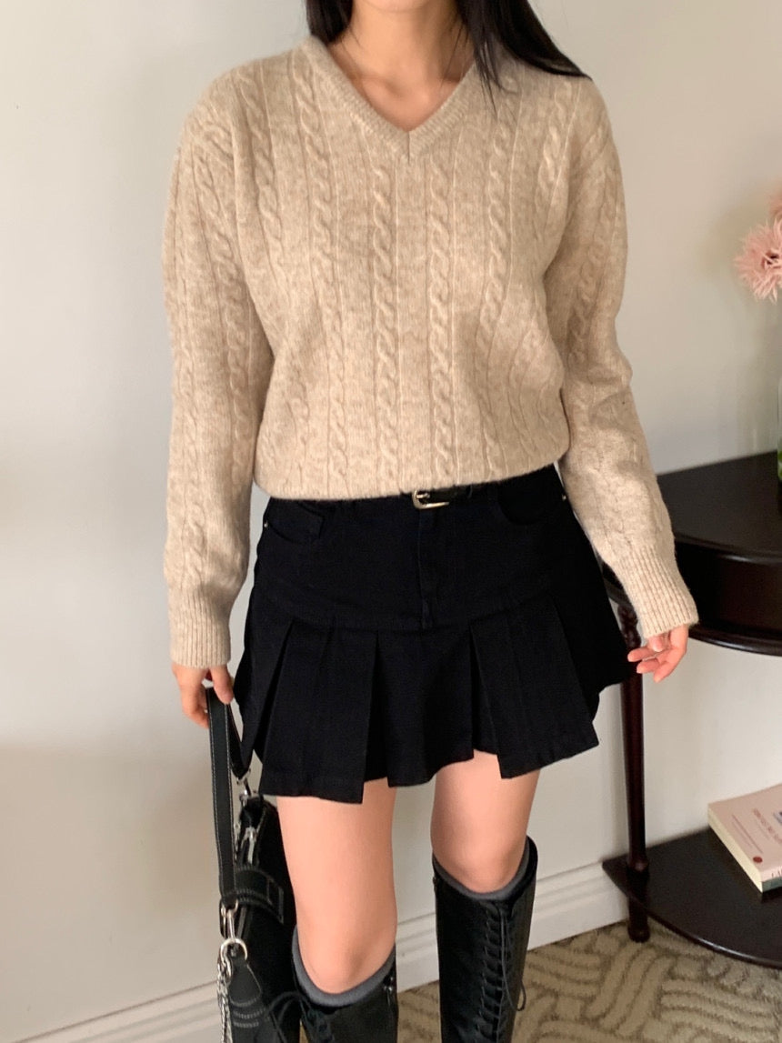 Mocha Cable Knit