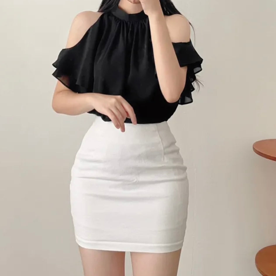Frill Off-Shoulder Blouse