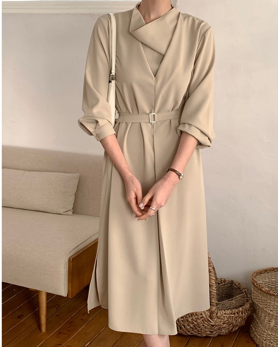 Drape Turtle-Neck Dress