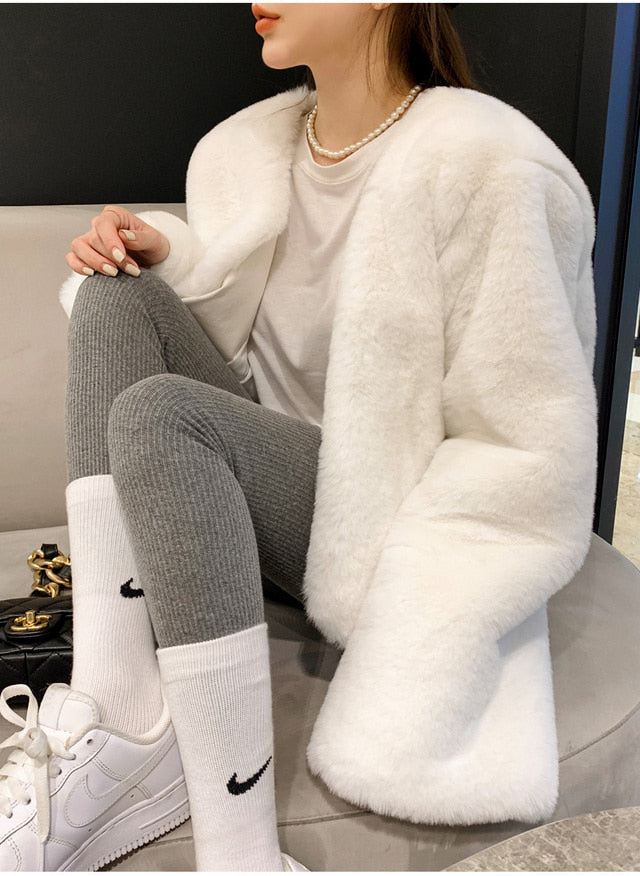 Cropped Eco Fur Jacket