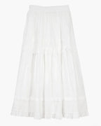 Dobby Ruffle Cotton Skirt