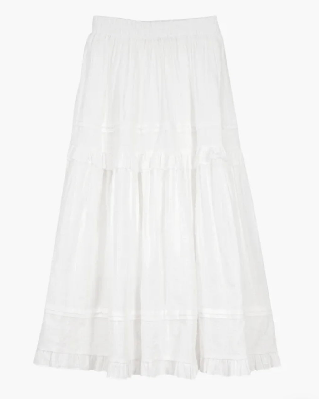 Dobby Ruffle Cotton Skirt
