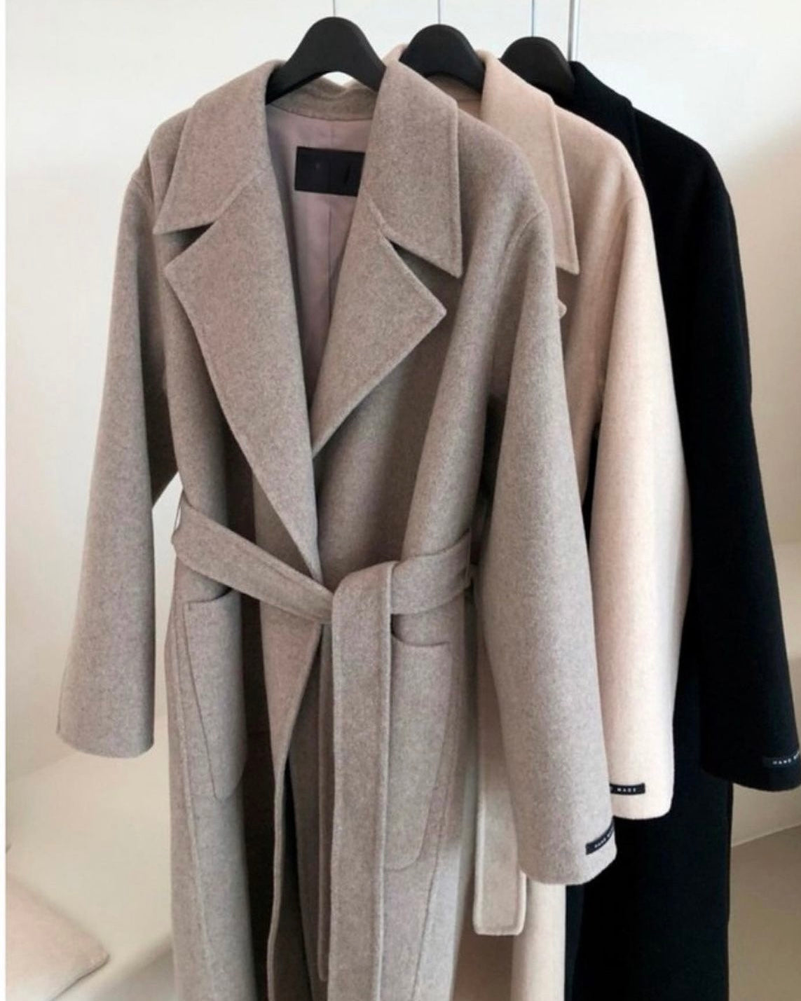 French Grey 90% Wool Coat