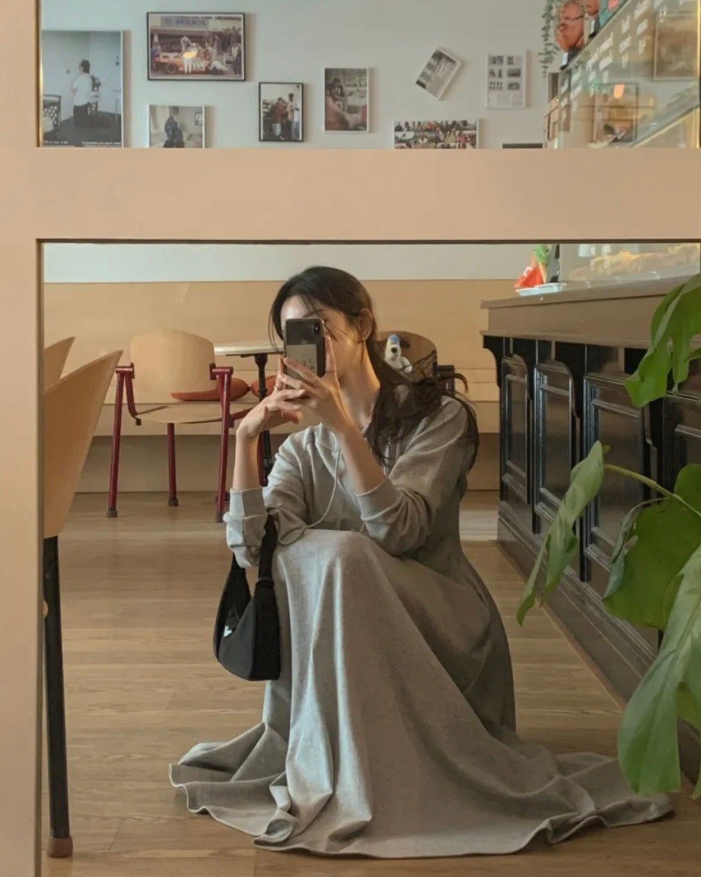 Hoodie Pintuck Long Dress