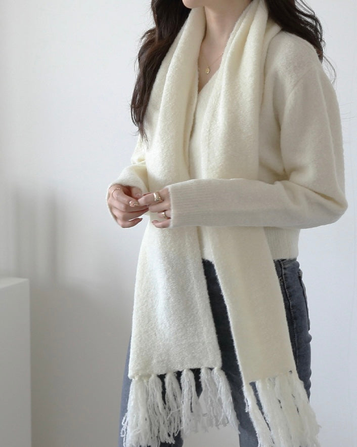 Alpaca Wool Muffler Cardigan Set