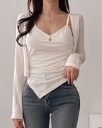 [ Sale Excluded ] Sumi Padded Camisole Cardigan Set