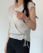Wrap Cap-Sleeve Knit