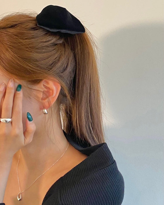 Silver C Volume Earrings