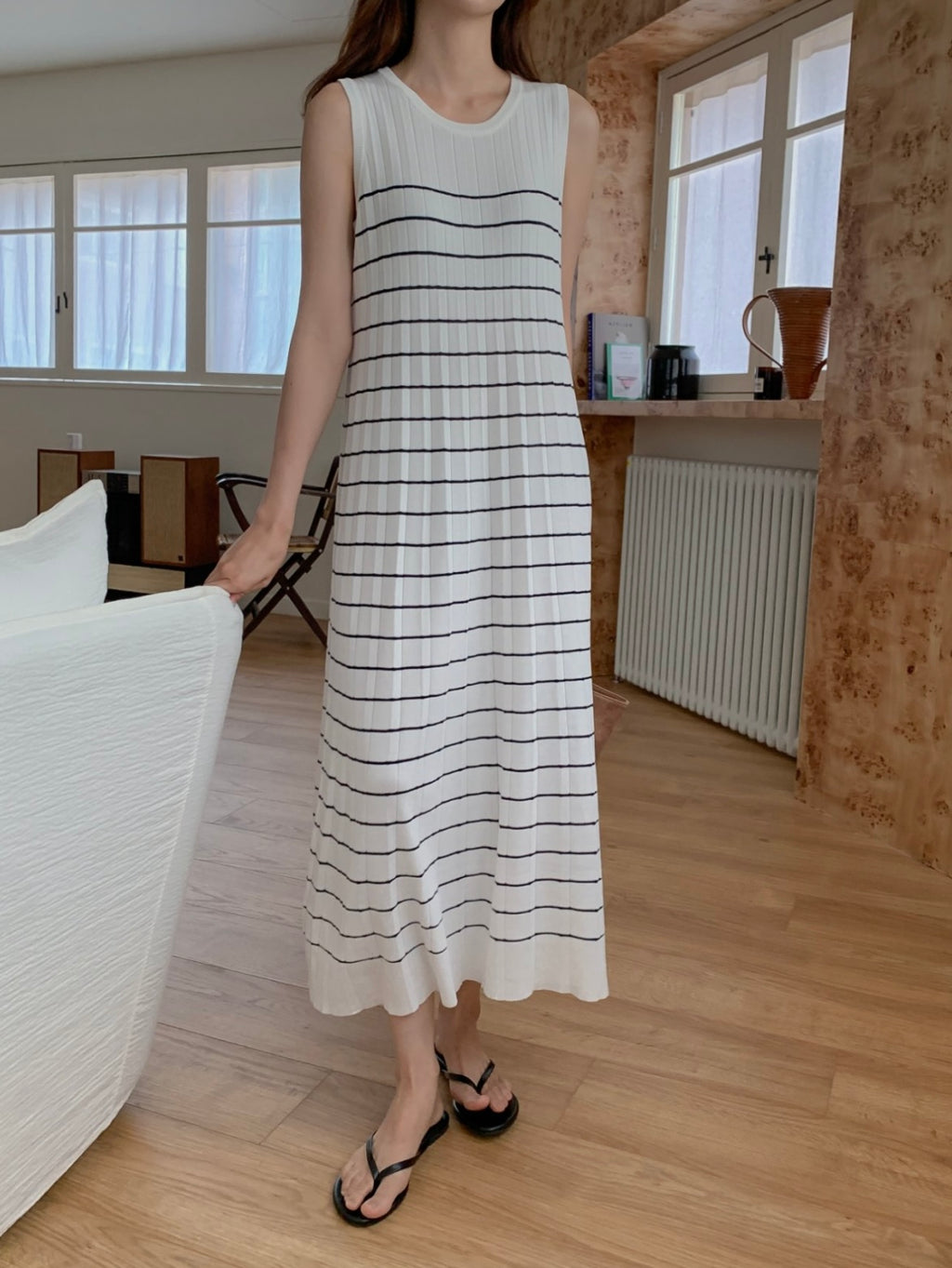Striped Pleats Dress
