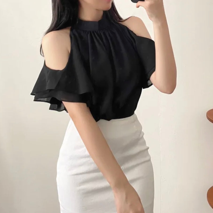 Frill Off-Shoulder Blouse