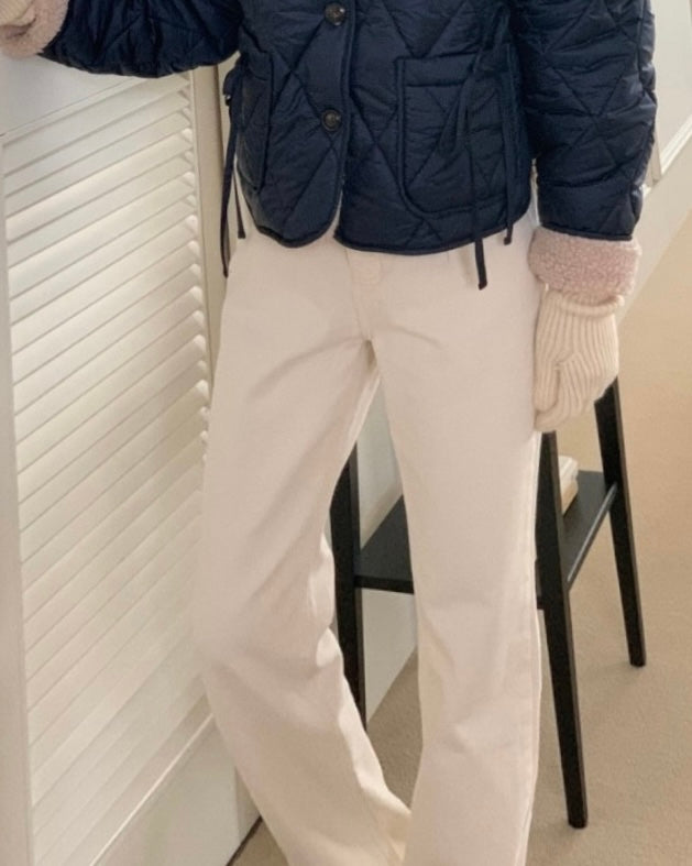 [S,M] Brushed Cream Jeans