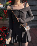 Two-Way Off-Shoulder Ribbed Knit