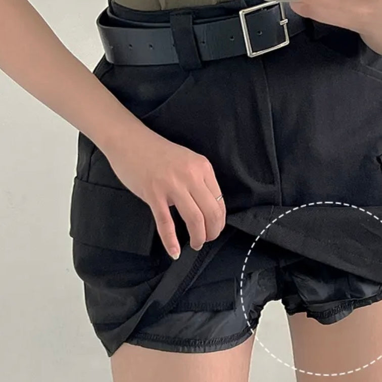 Cotton Pocket Skirt ( Belt included )