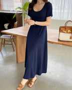 Cool U-Neck Short Sleeve Dress