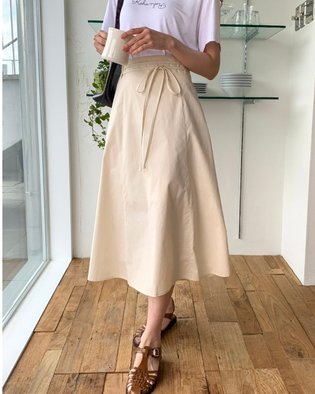 Cotton Ribbon String Skirt