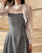 [ Pre-order ] Amelie Pearl Tweed Dress