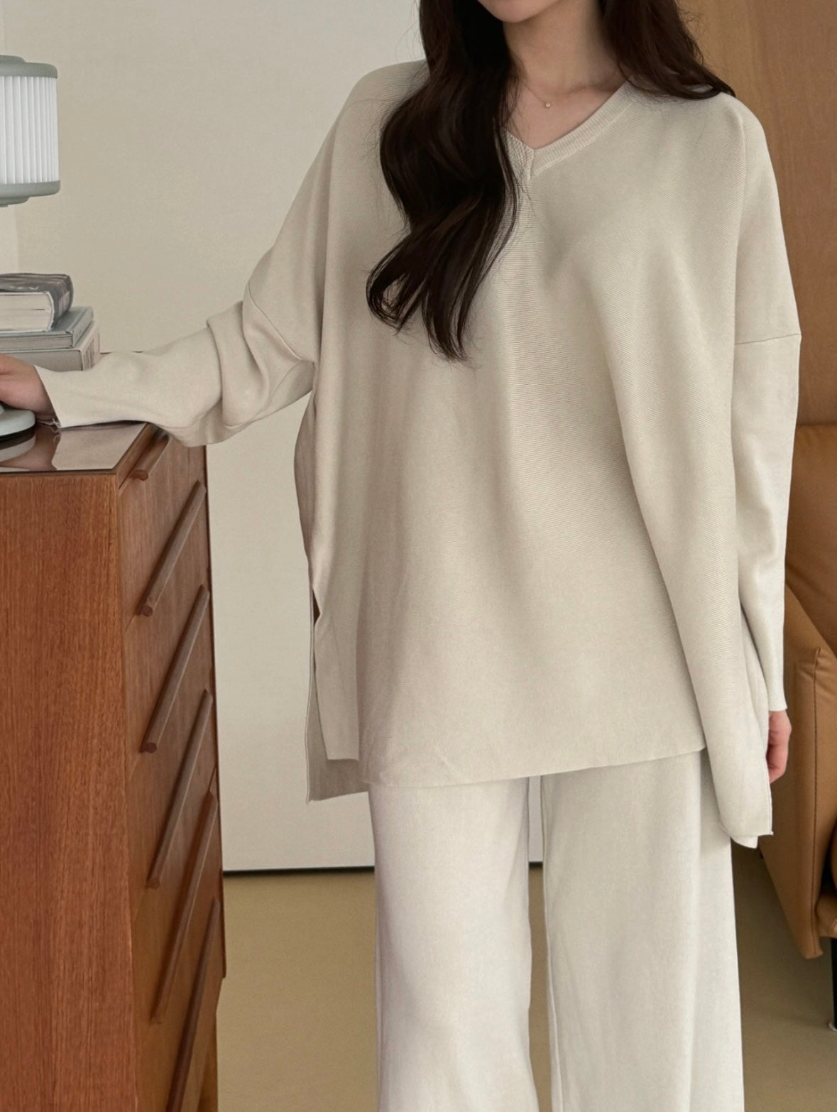 Latte Loose Two-Piece Set