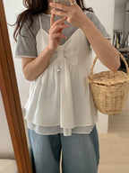 Ribbon Flare Cami Blouse