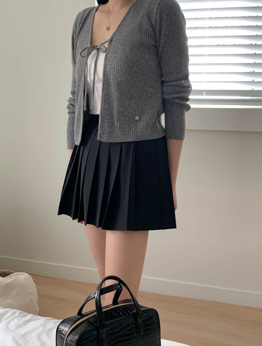 Cashmere Wool Ribbon Cardigan