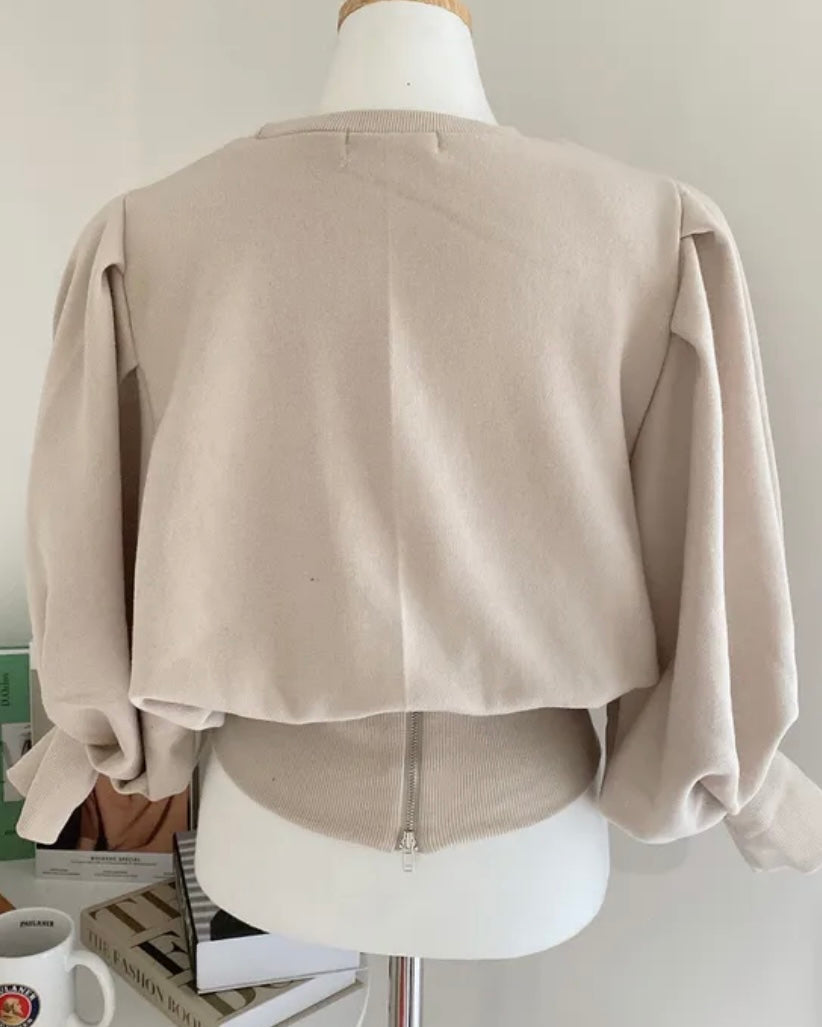 Puff Back-Zip Pullover